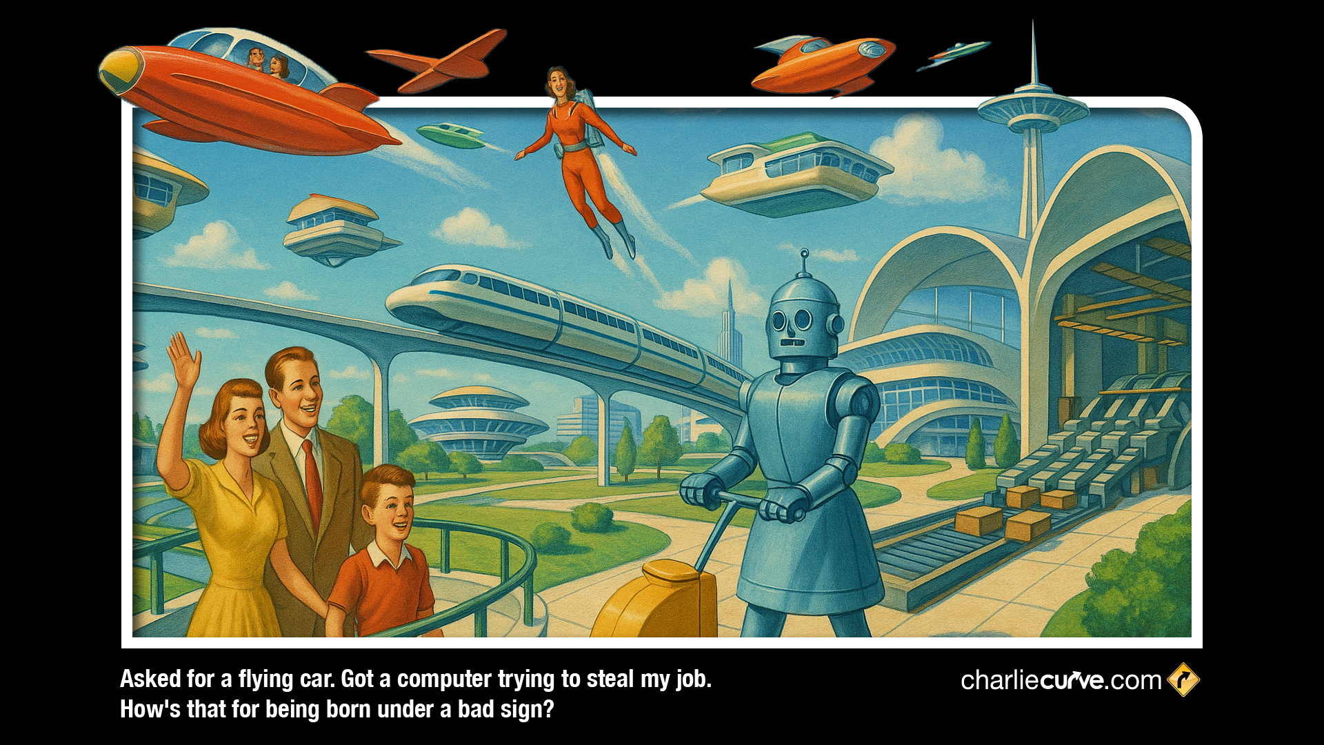 Ferris-Jetsons Asked for a flying car. Got a computer trying to steal my job.
How's that for being born under a bad sign?